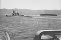Le Kirishima et le porte-avions Akagi à Sukumo, avril 1939
