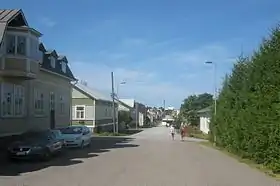 La rue Kirkkokatu à Reposaari.