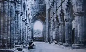 La nef de l'abbatiale en 1890.