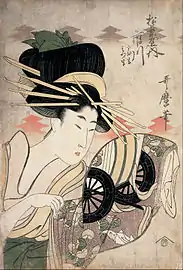 Utamaro,La Courtisane Ichikawa au Matsuba (1796-1799)