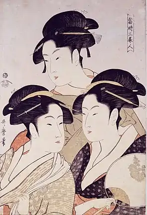 Trois beautés de nos jours par Utamaro, 1793