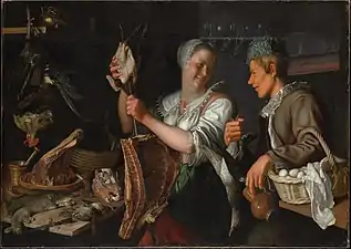 Scène de cuisine (années 1620), New York, Metropolitan Museum of Art.