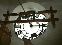 L'horloge vue de l'intérieur.