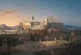 Vue idéale de l'Acropole et de l'Aréopage à Athènes, 1846.
