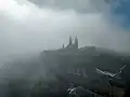 L'abbaye de Banz, prise d'un drone trempé dans le brouillard. Photo septembre 2022.