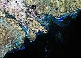 Photo satellitaire de l'archipel de Kneiss.
