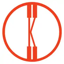 Logo Knoll défini par la lettre K inscrite dans un cercle rouge.