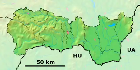 Voir sur la carte topographique de la région de Košice