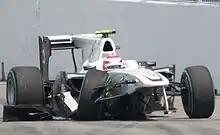 Photo de la BMW Sauber C29 accidentée de Kobayashi à Montréal