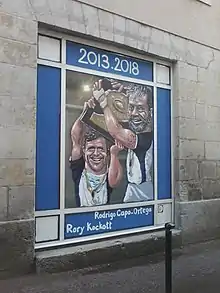Fresque célébrant Rory Kockott et Rodrigo Capo Ortega double champions de France.