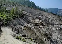 Route Araniko à Kodari, juste après la frontière avec la Chine.