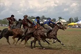 Chevaux de kokpar au Kazakhstan