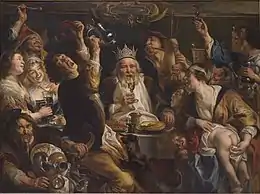 Jacob Jordaens, Le roi boit, XVIIe siècle.