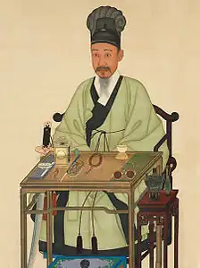Portrait privé du régent Daewongun (1820-1898). Bien qu'isolationniste, il s'entoure d'objets venant de l'étranger.