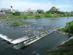 Rivière Hirose-gawa à Sendai, Japon.
