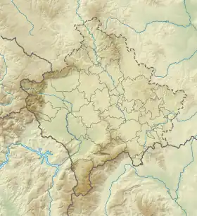 Voir sur la carte topographique du Kosovo