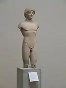 Kouros dit « Apollon Strangford » d'Anaphi (?), Marbre de Paros, H. 1,01 m. 500-490. British Museum.