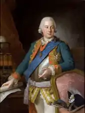 Le comte Alois Friedrich von Brühl, ministre du roi de Pologne, portrait par Per Krafft l'Ancien, 1767