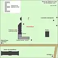 Plan de situation de l'ancien hôpital du camp de Blechhammer nord et des bunkers attenants