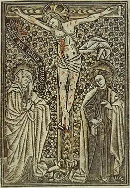 6. Anonyme, Crucifixion, gravure en criblé, Kupferstichkabinett, Staatliche Museen zu Berlin.