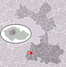 Localisation de Křížkový Újezdec