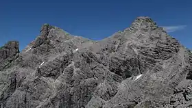 Vue de la Krottenspitze et de l'Öfnerspitze depuis le Muttlerkopf.