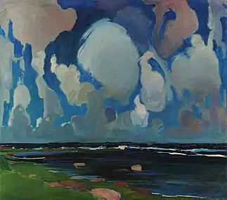 Nuages en Finlande, de Konrad Krzyżanowski, huile sur toile, 1908.