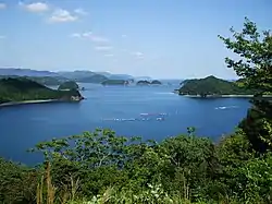 Vue sur la mer ouverte de Kumano depuis Kihoku