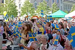 Célébration de la fête nationale au Kungsträdgården, à Stockholm.