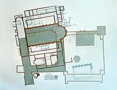 Plan des palais princier et de la basilique.