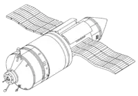 Kvant-1 avec son remorqueur orbital (Functional Service Module)