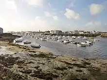 Le port du Guilvinec-Léchiagat vu du quai côté Léchiagat (c'est donc Le Guilvinec qui est visible).