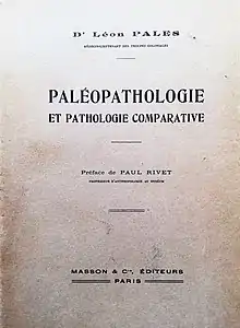 couverture sans aucune image d'un livre de 1930 portant le titre Paléopathologie et pathologie comparative