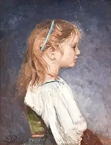 Portrait de fillette de profil (Rome), 1876 (Huile sur toile ; 56 × 42 cm), Collection privée