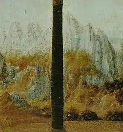 Pilier de la fenêtre droite avec le paysage