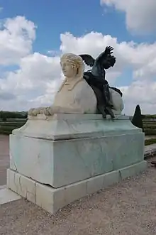 Louis II Lerambert et Jacques Houzeau, L’Amour porté par un sphinx, d'après un dessin de Jacques Sarrazin, parterre du Midi, château de Versailles.