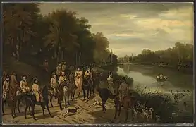 Adolphe Ladurner, L’hallali aux étangs de Commelles, 1828Collection du Musée Condé
