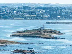 L'Île Wrac'h vue du sommet du phare de l'Île Vierge.