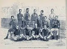 Dessin des joueurs de l'équipe du Stade français en 1891