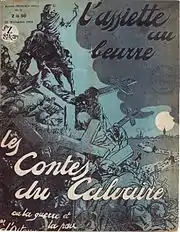 Scène de guerre dans la pénombre.