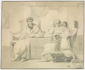 L'Éducation de la Vierge par Eugène Delacroix, 1842.