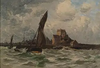 L'Entrée du port de Barfleur, Saint-Vaast-la-Hougue, musée maritime de l'Île Tatihou.