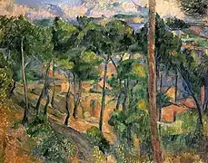 L'Estaque, regard à travers les pins, 1882-1883, Cézanne.