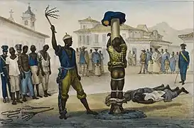 Jean-Baptiste Debret (français au Brésil), L’execution de la Punition du Fouet (av. 1830, Itaú Cultural).