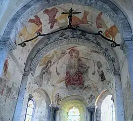 Peintures murales de la voûte de la travée du chœur et de l'abside.