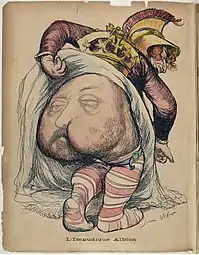 caricature d'Edouard VII en fesses