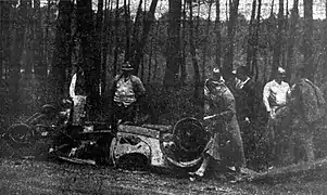 L'accident d'Odette Siko aux 24 Heures du Mans 1933.