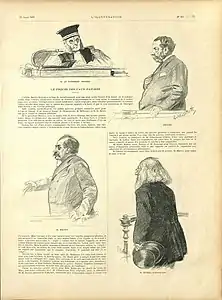 Croquis d'audience de Louis Malteste, publiés dans L'Illustration (12 août 1893).