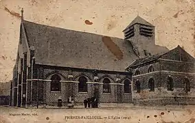 L'église de Frières en 1914, avant sa destruction.