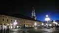 Vue nocturne de la Piazza Ducale